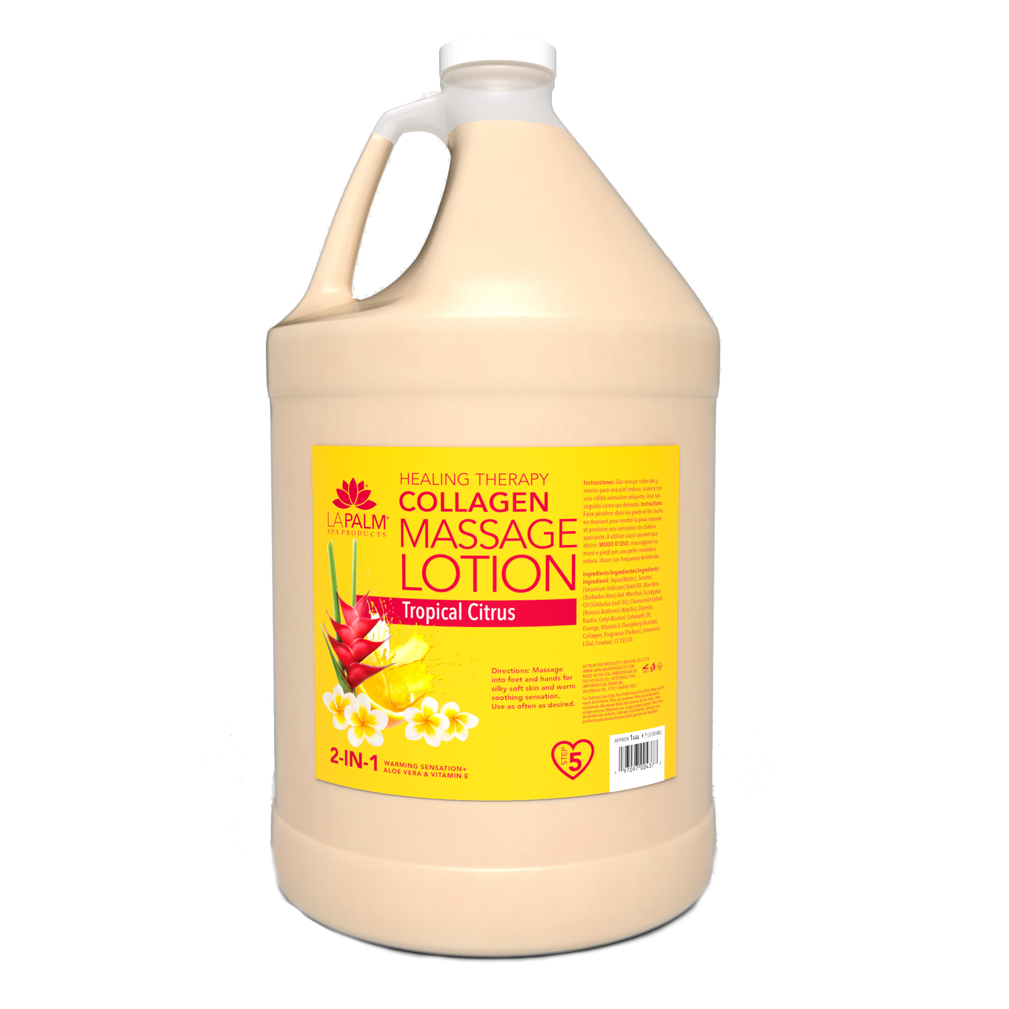 LaPalm Collagen Massage Lotion - Tropical Citrus (1 Gallon)